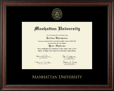 Manhattan University diploma frame - Gold Embossed Diploma Frame in Studio