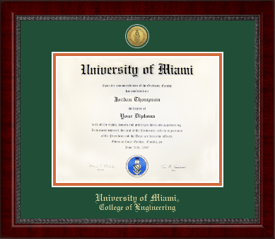 University of Miami diploma frame - Gold Engraved Medallion Diploma Frame in Sutton
