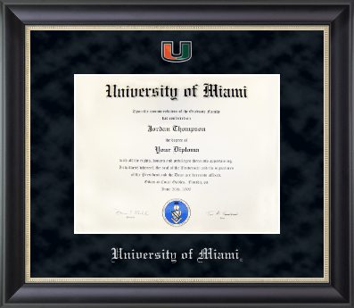 University of Miami diploma frame - Regal Diploma Frame in Noir