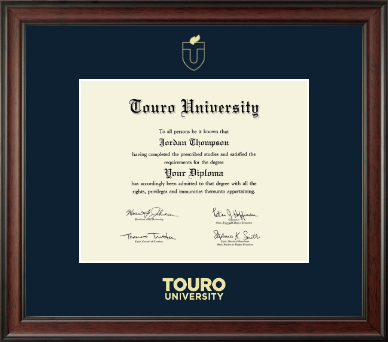 Touro University diploma frame - Gold Embossed Diploma Frame in Studio