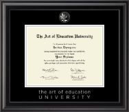 The Art of Education University diploma frame - Silver Embossed Diploma Frame in Midnight