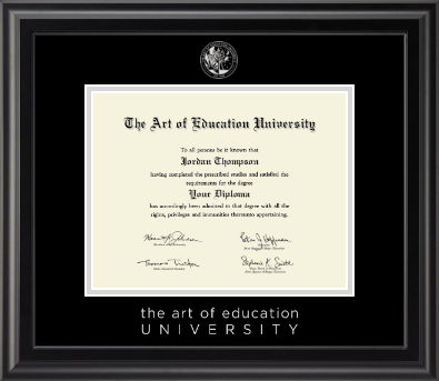 The Art of Education University diploma frame - Silver Embossed Diploma Frame in Midnight