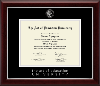 The Art of Education University diploma frame - Silver Embossed Diploma Frame in Gallery Silver