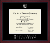 The Art of Education University diploma frame - Silver Embossed Achievement Edition Diploma Frame in Academy