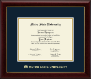 Metropolitan State University diploma frame - Gold Embossed Diploma Frame in Gallery
