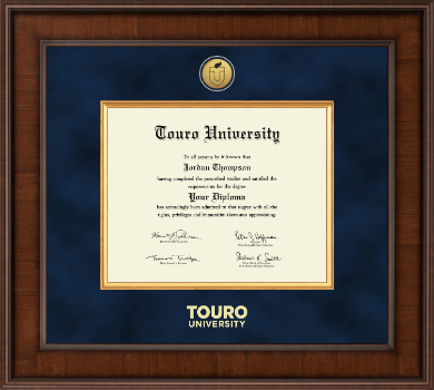 Touro University diploma frame - Presidential Gold Engraved Flame Logo Diploma Frame in Madison