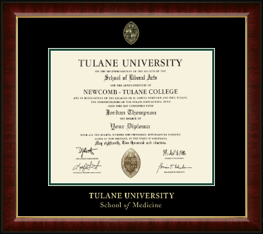 Tulane University diploma frame - Gold Embossed Diploma Frame in Murano
