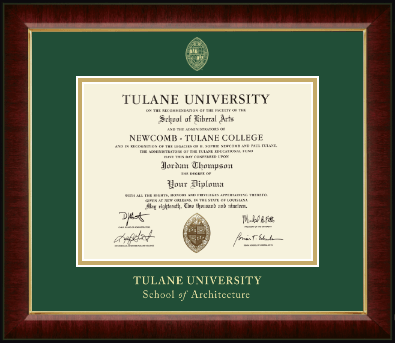 Tulane University diploma frame - Gold Embossed Diploma Frame in Murano