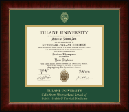 Tulane University diploma frame - Seal Gold Embossed Diploma Frame in Murano