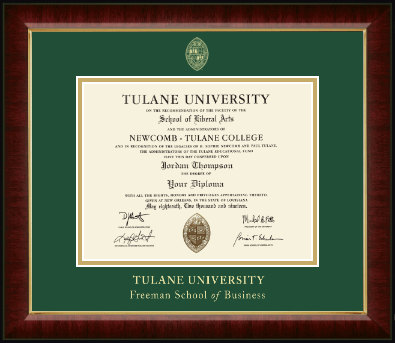 Tulane University diploma frame - Gold Embossed Diploma Frame in Murano