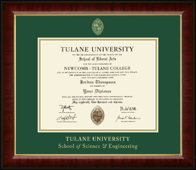 Tulane University diploma frame - Gold Embossed Diploma Frame in Murano
