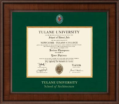 Tulane University diploma frame - Presidential Masterpiece Diploma Frame in Madison