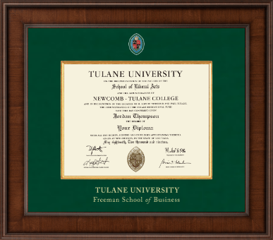Tulane University diploma frame - Presidential Masterpiece Diploma Frame in Madison