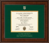 Tulane University diploma frame - Presidential Shield Masterpiece Diploma Frame in Madison