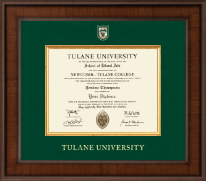 Tulane University diploma frame - Presidential Shield Masterpiece Diploma Frame in Madison