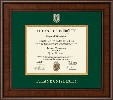 Tulane University diploma frame - Presidential Shield Masterpiece Diploma Frame in Madison