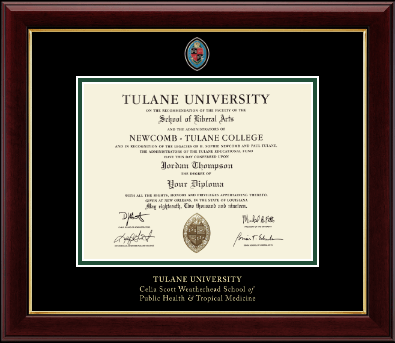 Tulane University diploma frame - Seal Masterpiece Medallion Diploma Frame in Gallery