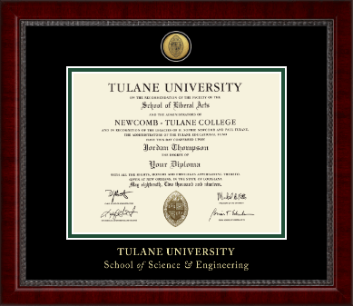 Tulane University diploma frame - Gold Engraved Medallion Diploma Frame in Sutton