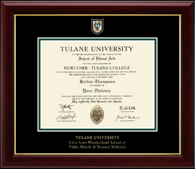 Tulane University diploma frame - Shield Masterpiece Medallion Diploma Frame in Gallery