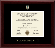 Tulane University diploma frame - Shield Masterpiece Medallion Diploma Frame in Gallery