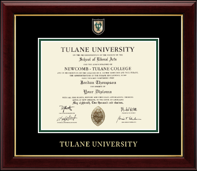 Tulane University diploma frame - Shield Masterpiece Medallion Diploma Frame in Gallery