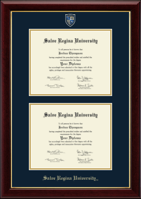 Salve Regina University diploma frame - Double Masterpiece Diploma Frame in Gallery