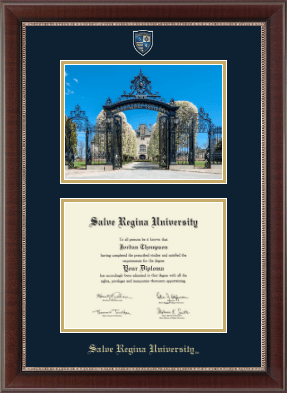 Salve Regina University diploma frame - Campus Scene Masterpiece Medallion Diploma Frame in Chateau