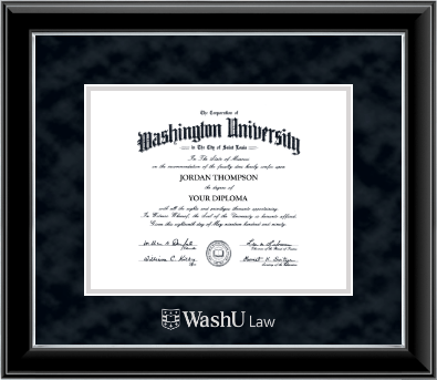 Washington University in St. Louis diploma frame - Silver Embossed Diploma Frame in Onyx Silver