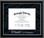 Washington University in St. Louis diploma frame - Silver Embossed Diploma Frame in Onyx Silver