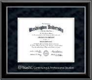 Washington University in St. Louis diploma frame - Silver Embossed Diploma Frame in Onyx Silver
