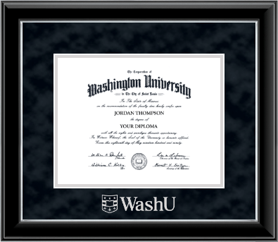 Washington University in St. Louis diploma frame - Silver Embossed Diploma Frame in Onyx Silver