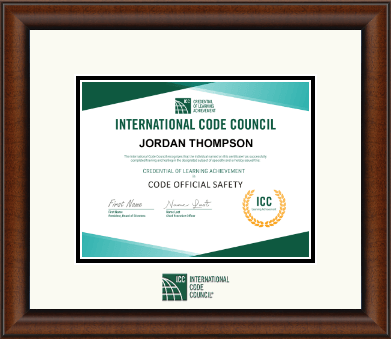 International Code Council certificate frame - Dimensions Certificate Frame in Austin