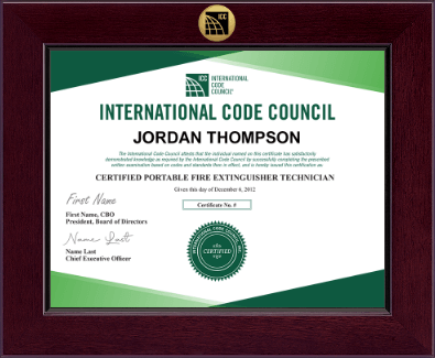 International Code Council certificate frame - Century Certificate Frame in Cordova