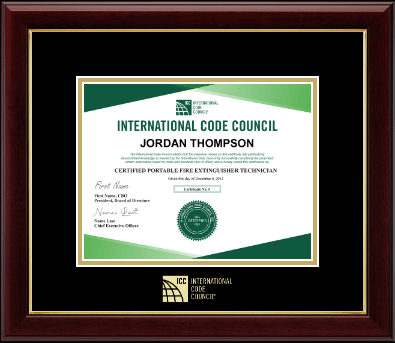 International Code Council certificate frame - Gold Embossed Certificate Frame in Gallery