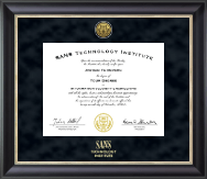 SANS Technology Institute diploma frame - Regal Diploma Frame in Noir