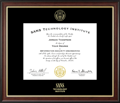 SANS Technology Institute diploma frame - Gold Embossed Diploma Frame in Studio Gold