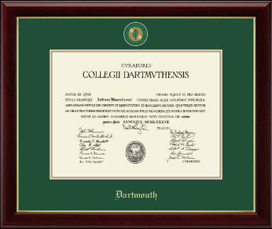 Dartmouth College diploma frame - Masterpiece Medallion Diploma Frame in Gallery