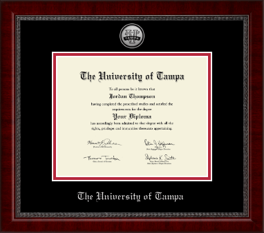 University of Tampa diploma frame - Silver Engraved Medallion Diploma Frame in Sutton