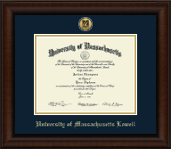 University of Massachusetts Lowell diploma frame - Gold Engraved Medallion Diploma Frame in Lenox