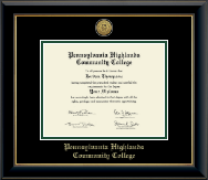 Penn Highlands diploma frame - Gold Engraved Medallion Diploma Frame in Onyx Gold