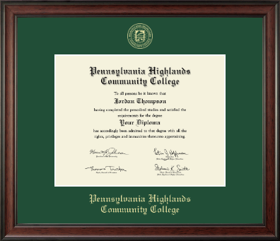 Penn Highlands diploma frame - Gold Embossed Diploma Frame in Studio
