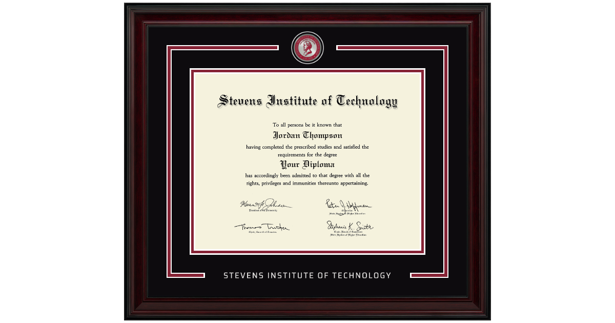 Showcase Diploma Frame in Encore Stevens Institute of Technology