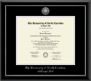 University of North Carolina Chapel Hill diploma frame - Siver Engraved Medallion Diploma Frame in Onyx Silver