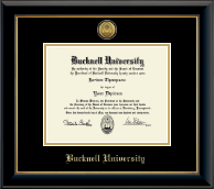 Bucknell University diploma frame - Gold Engraved Medallion Diploma Frame in Onyx Gold