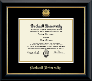 Bucknell University diploma frame - Gold Engraved Medallion Diploma Frame in Onyx Gold