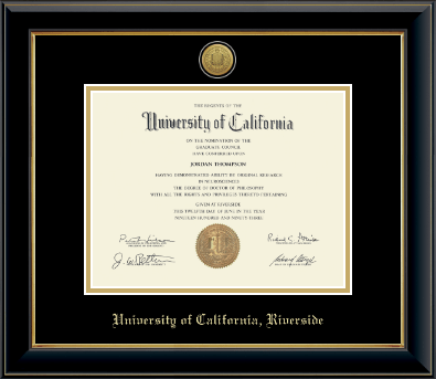 University of California Riverside diploma frame - Gold Engraved Medallion Diploma Frame in Onyx Gold