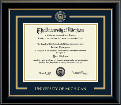 University of Michigan diploma frame - Showcase Diploma Frame in Onyx Gold
