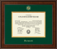 Dartmouth College diploma frame - Presidential Masterpiece Diploma Frame in Madison