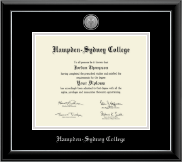Hampden-Sydney College diploma frame - Silver Engraved Medallion Diploma Frame in Onyx Silver