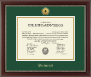 Dartmouth College diploma frame - Gold Engraved Medallion Diploma Frame in Chateau